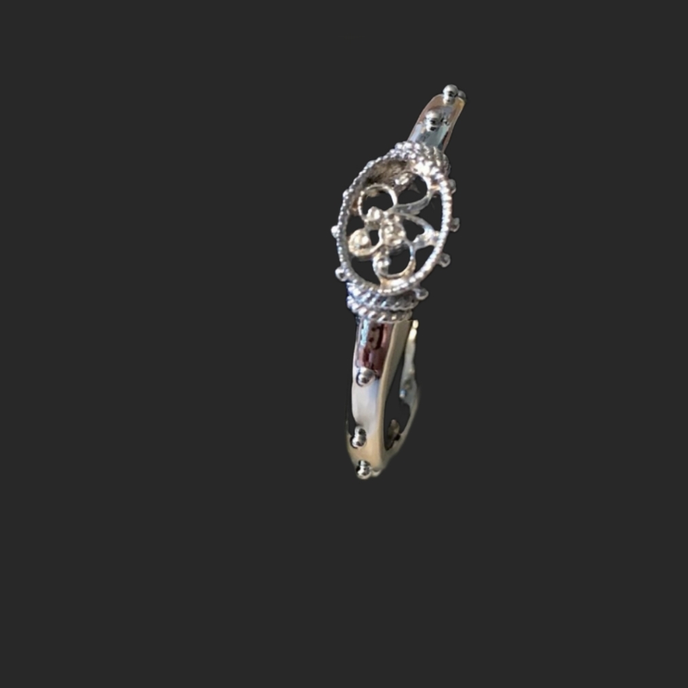 STERLING SILVER BEAD DOT AND FILAGREE EARRINGS